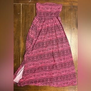 Poof! Strapless Pink and Black Dress Girls 10/12